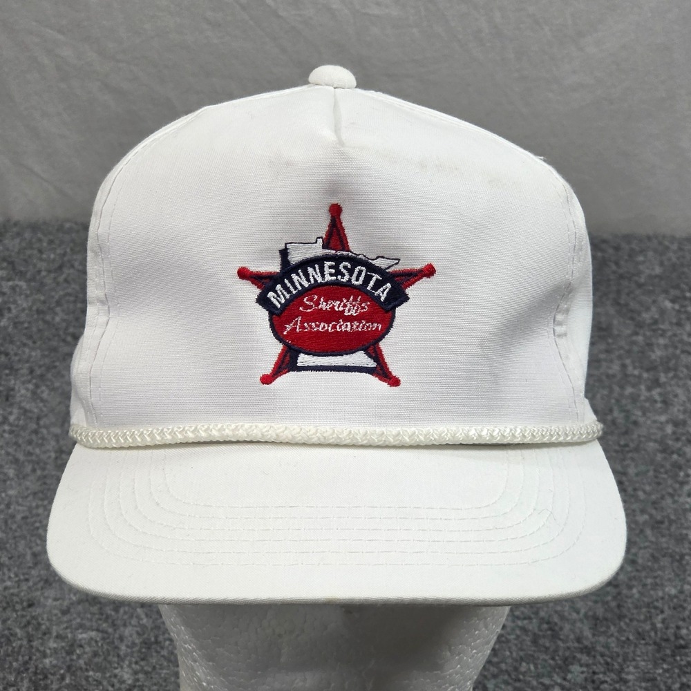 Vintage Minnesota Sheriffs Association Hat White Rope Cap 90s Law Enforcement